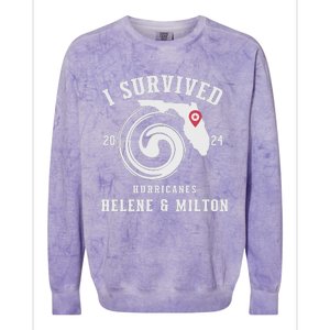 I Survived Hurricane Milton 2024 Colorblast Crewneck Sweatshirt