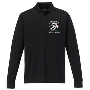 I Survived Hurricane Milton 2024 Performance Long Sleeve Polo