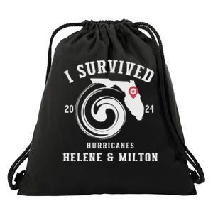 I Survived Hurricane Milton 2024 Drawstring Bag