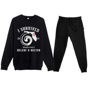 I Survived Hurricane Milton 2024 Premium Crewneck Sweatsuit Set