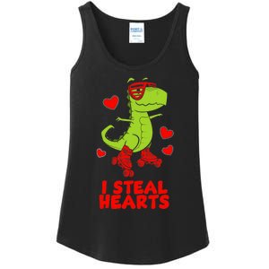 I Steal Hearts Dinosaur Valentines Day Ladies Essential Tank