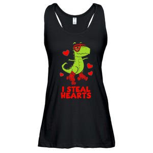 I Steal Hearts Dinosaur Valentines Day Ladies Essential Flowy Tank