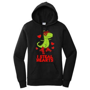 I Steal Hearts Dinosaur Valentines Day Women's Pullover Hoodie