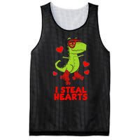 I Steal Hearts Dinosaur Valentines Day Mesh Reversible Basketball Jersey Tank