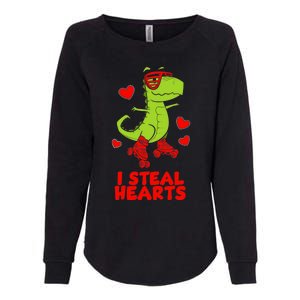 I Steal Hearts Dinosaur Valentines Day Womens California Wash Sweatshirt