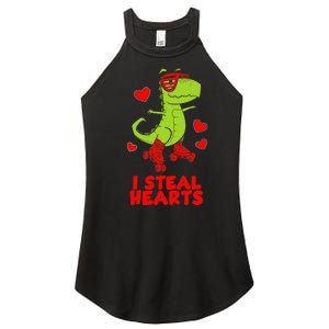 I Steal Hearts Dinosaur Valentines Day Women's Perfect Tri Rocker Tank