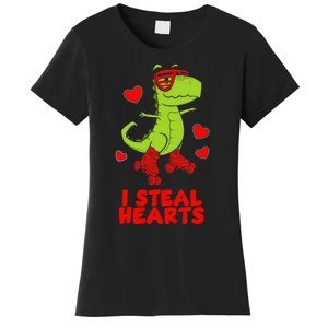 I Steal Hearts Dinosaur Valentines Day Women's T-Shirt