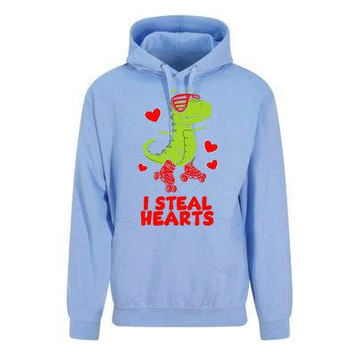 I Steal Hearts Dinosaur Valentines Day Unisex Surf Hoodie