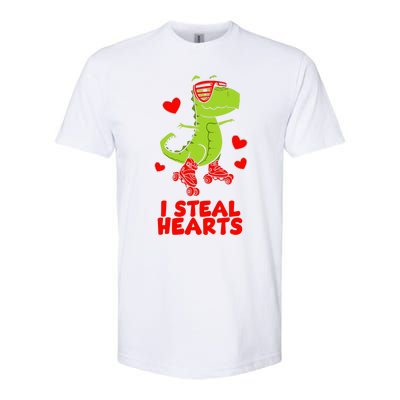 I Steal Hearts Dinosaur Valentines Day Softstyle® CVC T-Shirt