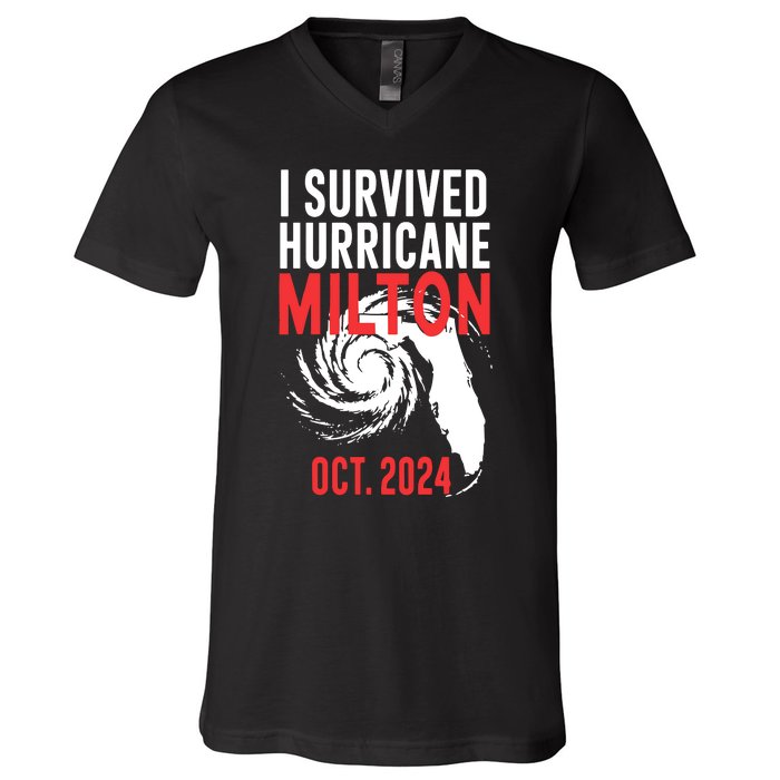 I Survived Hurricane Milton 2024 V-Neck T-Shirt