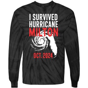 I Survived Hurricane Milton 2024 Tie-Dye Long Sleeve Shirt