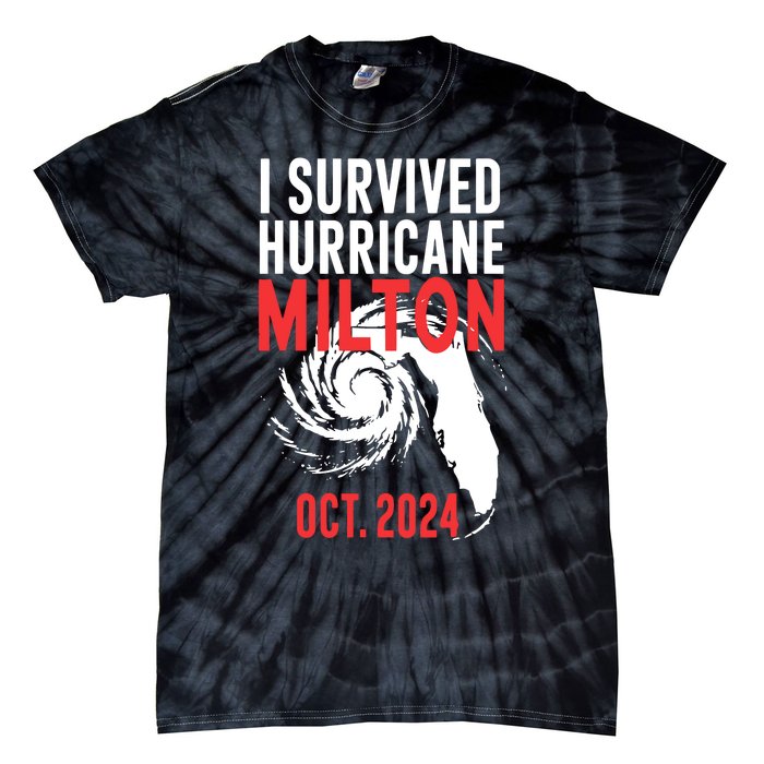 I Survived Hurricane Milton 2024 Tie-Dye T-Shirt