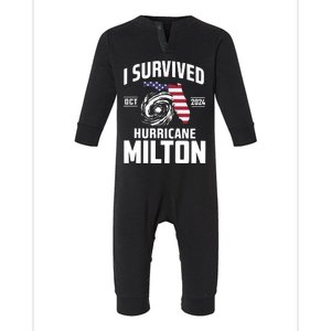 I Survived Hurricane Milton 2024 Infant Fleece One Piece