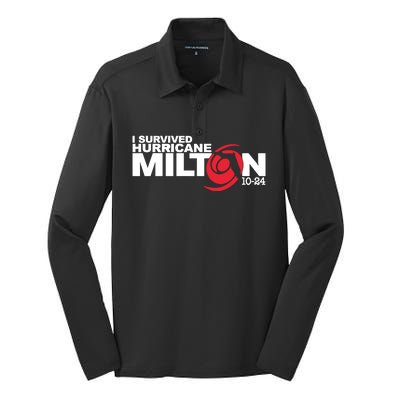 I Survived Hurricane Milton October 2024 Silk Touch Performance Long Sleeve Polo