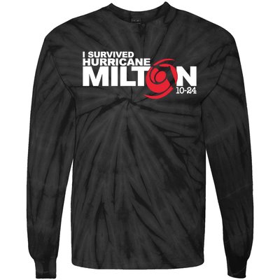 I Survived Hurricane Milton October 2024 Tie-Dye Long Sleeve Shirt