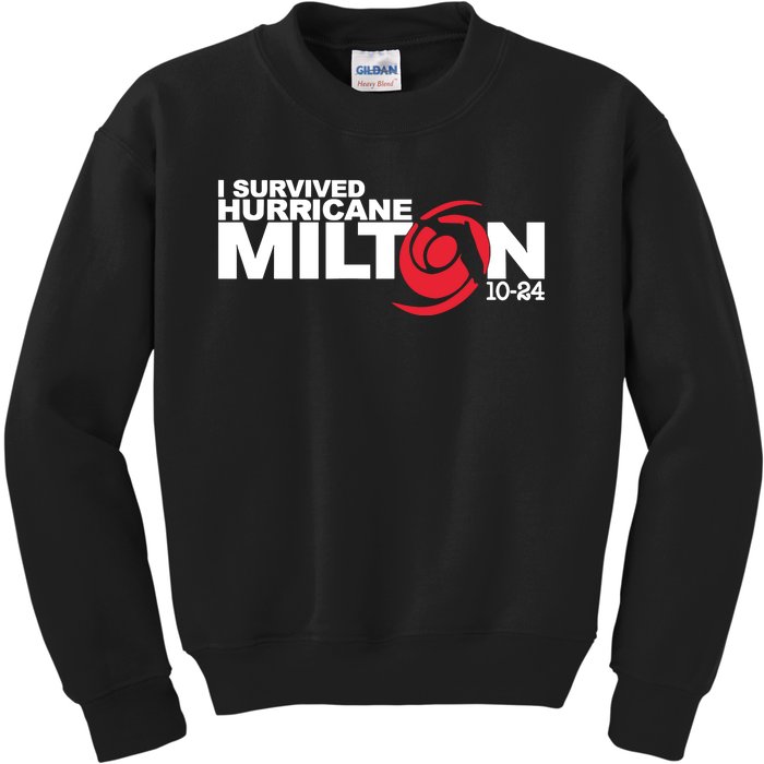 I Survived Hurricane Milton October 2024 Kids Sweatshirt