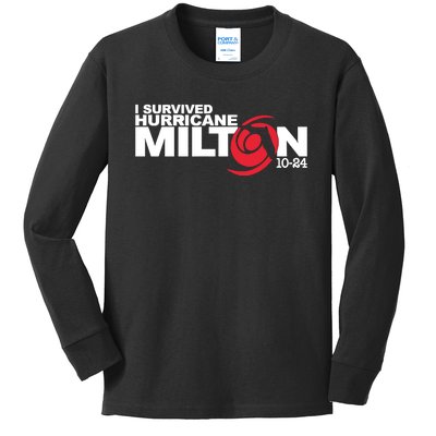 I Survived Hurricane Milton October 2024 Kids Long Sleeve Shirt