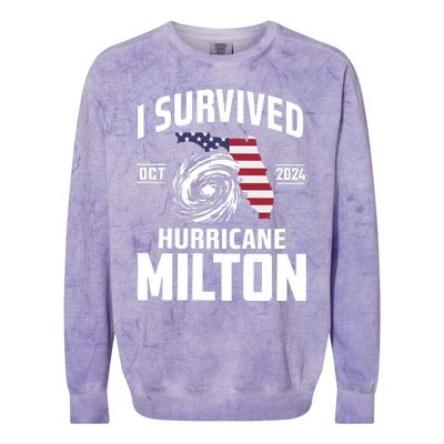 I Survived Hurricane Milton Colorblast Crewneck Sweatshirt