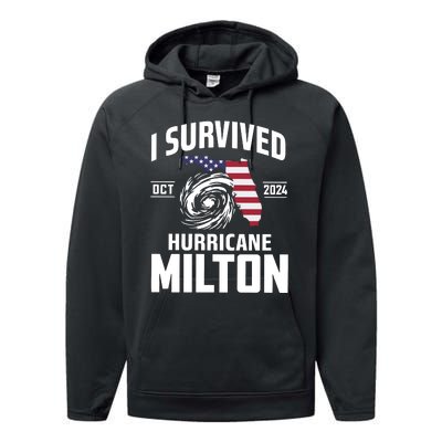 I Survived Hurricane Milton Performance Fleece Hoodie