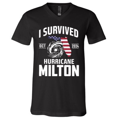 I Survived Hurricane Milton V-Neck T-Shirt