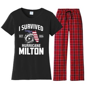 I Survived Hurricane Milton Women's Flannel Pajama Set