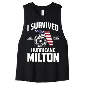 I Survived Hurricane Milton Women's Racerback Cropped Tank