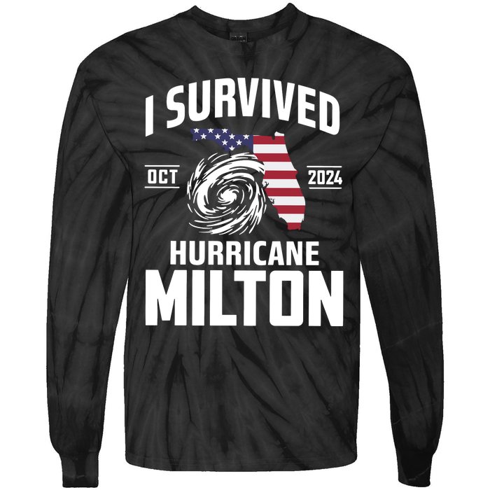 I Survived Hurricane Milton Tie-Dye Long Sleeve Shirt