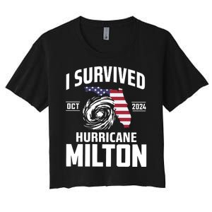 I Survived Hurricane Milton Women's Crop Top Tee