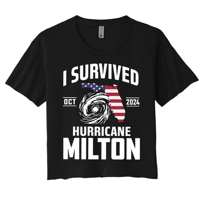 I Survived Hurricane Milton Women's Crop Top Tee