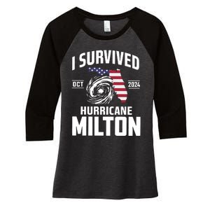 I Survived Hurricane Milton Women's Tri-Blend 3/4-Sleeve Raglan Shirt