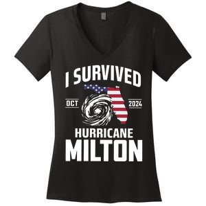 I Survived Hurricane Milton Women's V-Neck T-Shirt