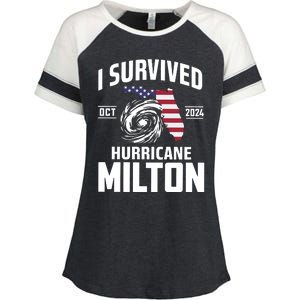 I Survived Hurricane Milton Enza Ladies Jersey Colorblock Tee