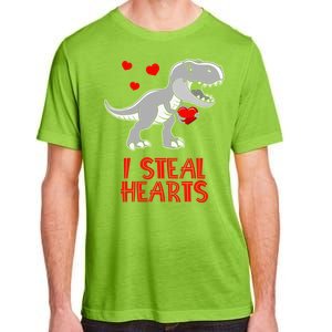 I Steal Hearts Dinosaur Valentines Day Adult ChromaSoft Performance T-Shirt