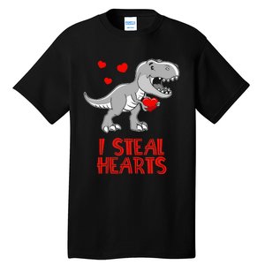 I Steal Hearts Dinosaur Valentines Day Tall T-Shirt