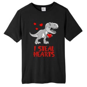 I Steal Hearts Dinosaur Valentines Day Tall Fusion ChromaSoft Performance T-Shirt