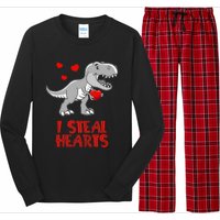 I Steal Hearts Dinosaur Valentines Day Long Sleeve Pajama Set