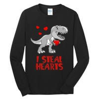 I Steal Hearts Dinosaur Valentines Day Tall Long Sleeve T-Shirt