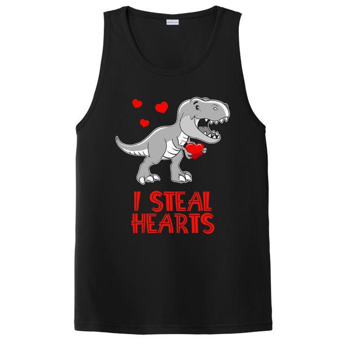 I Steal Hearts Dinosaur Valentines Day PosiCharge Competitor Tank