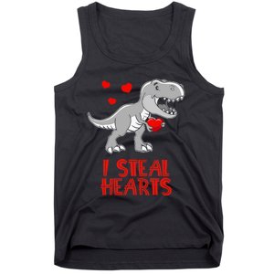 I Steal Hearts Dinosaur Valentines Day Tank Top