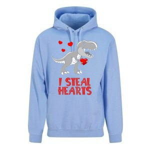 I Steal Hearts Dinosaur Valentines Day Unisex Surf Hoodie