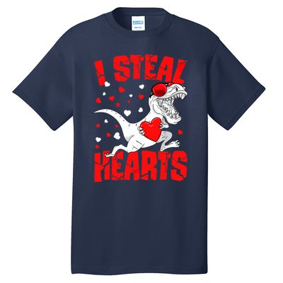 I Steal Hearts Trex Dino Baby Boy Valentines Day Gifts Tall T-Shirt