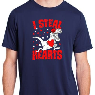 I Steal Hearts Trex Dino Baby Boy Valentines Day Gifts Adult ChromaSoft Performance T-Shirt