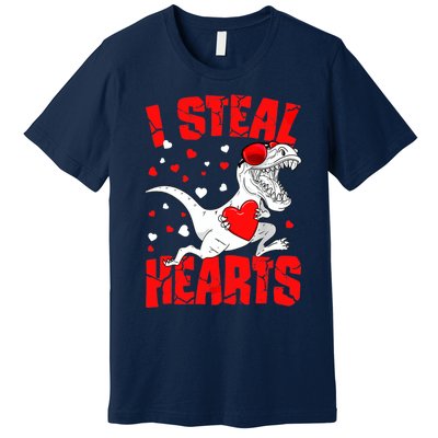 I Steal Hearts Trex Dino Baby Boy Valentines Day Gifts Premium T-Shirt