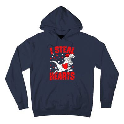 I Steal Hearts Trex Dino Baby Boy Valentines Day Gifts Tall Hoodie