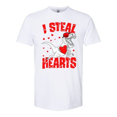 I Steal Hearts Trex Dino Baby Boy Valentines Day Gifts Softstyle CVC T-Shirt