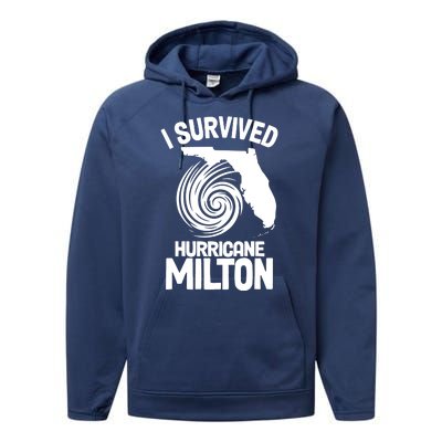 I Survived Hurricane Milton Florida Strong Performance Fleece Hoodie