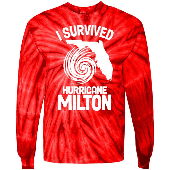 I Survived Hurricane Milton Florida Strong Tie-Dye Long Sleeve Shirt