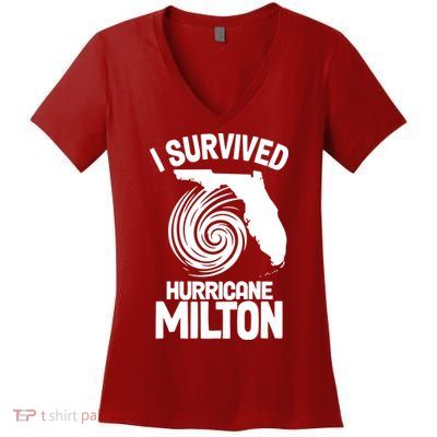 I Survived Hurricane Milton Florida Strong Women's V-Neck T-Shirt
