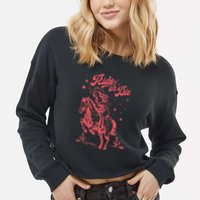 I Should Have Been A Cowgirl Player Bull Riding Cropped Pullover Crew