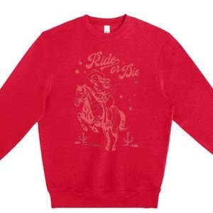 I Should Have Been A Cowgirl Player Bull Riding Premium Crewneck Sweatshirt